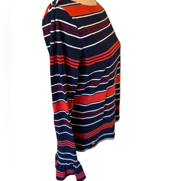 Lauren Ralph Lauren Women’s Tunic Striped and Flared Sleeves Size XL Orange Blue - Picture 3 of 13
